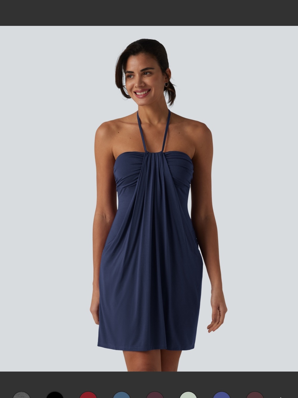 NWT Halara Navy Halter mini dress XS